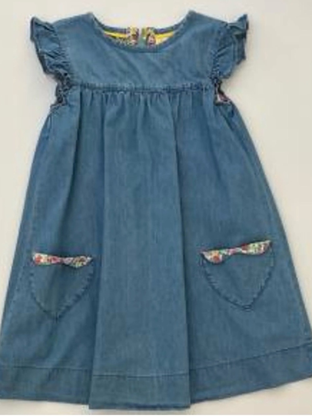 Mini Boden Cotton Denim Pinafore Dress